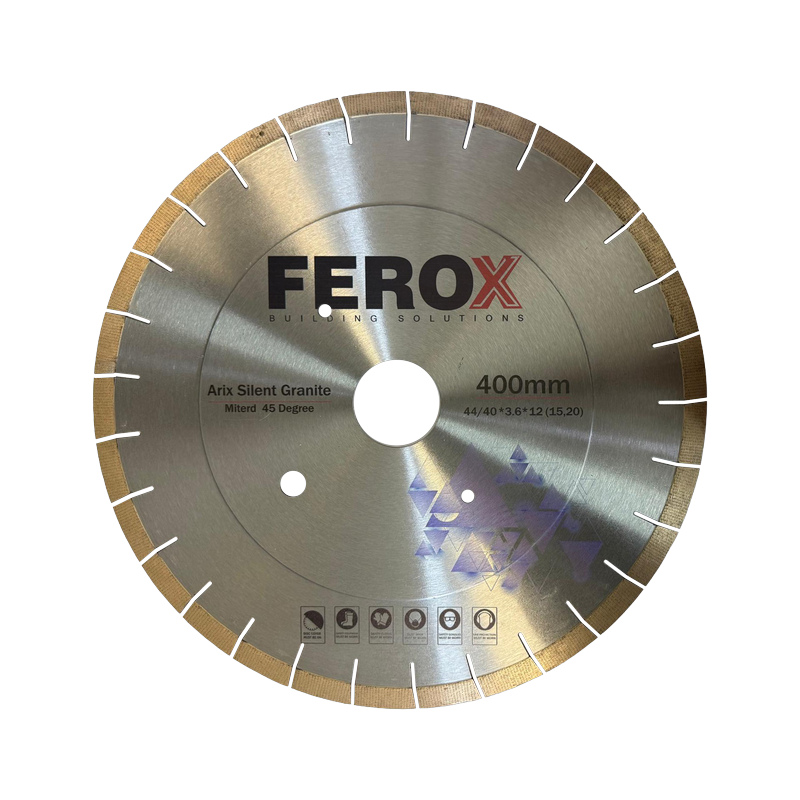 FEROX Silent Granite Mitre Blade 400mm | 45 Degree Granite Cutting Blade